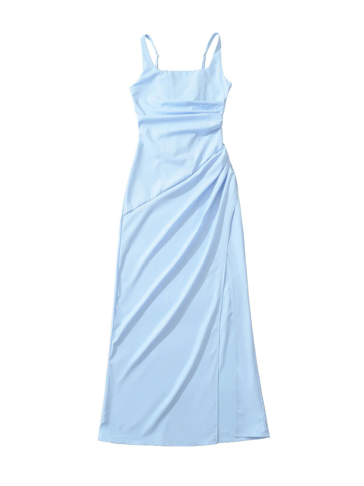 TWOTWINSTYLE Solid Off Shoulder Tunic Side Split Elegant Dress