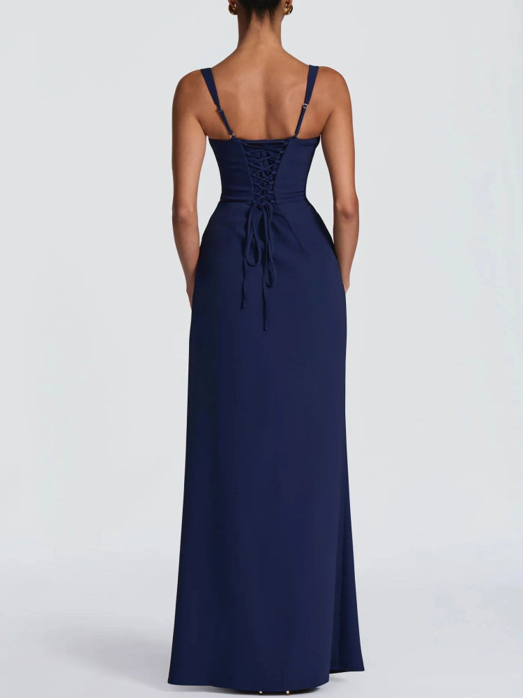 TWOTWINSTYLE Solid Off Shoulder Tunic Side Split Elegant Dress