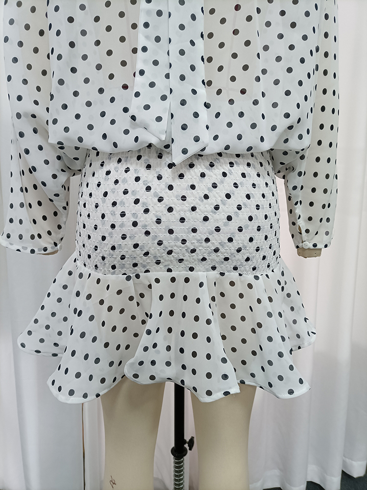 TWOTWINSTYLE Stand Collar Batwing Blouse Mini Skirt Elegant Set