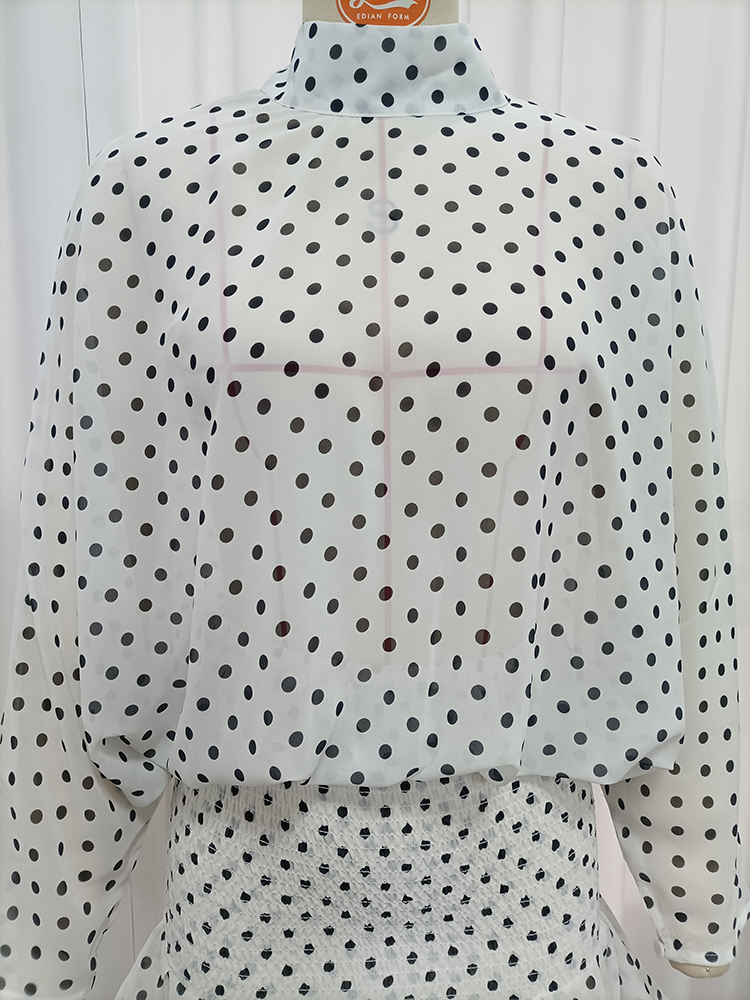 TWOTWINSTYLE Stand Collar Batwing Blouse Mini Skirt Elegant Set