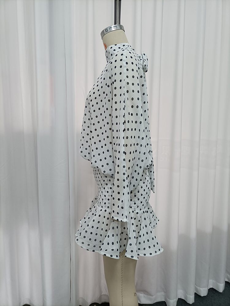 TWOTWINSTYLE Stand Collar Batwing Blouse Mini Skirt Elegant Set