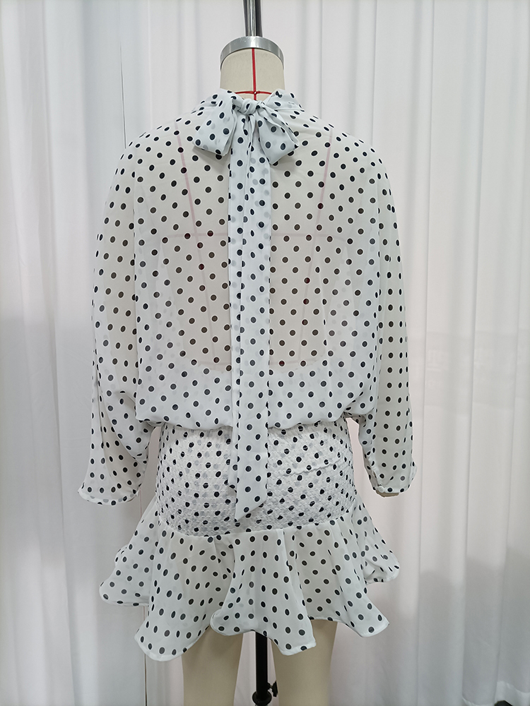 TWOTWINSTYLE Stand Collar Batwing Blouse Mini Skirt Elegant Set