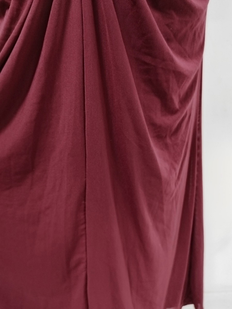 TWOTWINSTYLE Round Neck Long Sleeve Tunic Pleated Elegant Dress