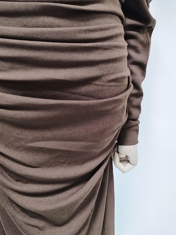 TWOTWINSTYLE Off Shoulder Long Sleeve Tunic Vintage Dress