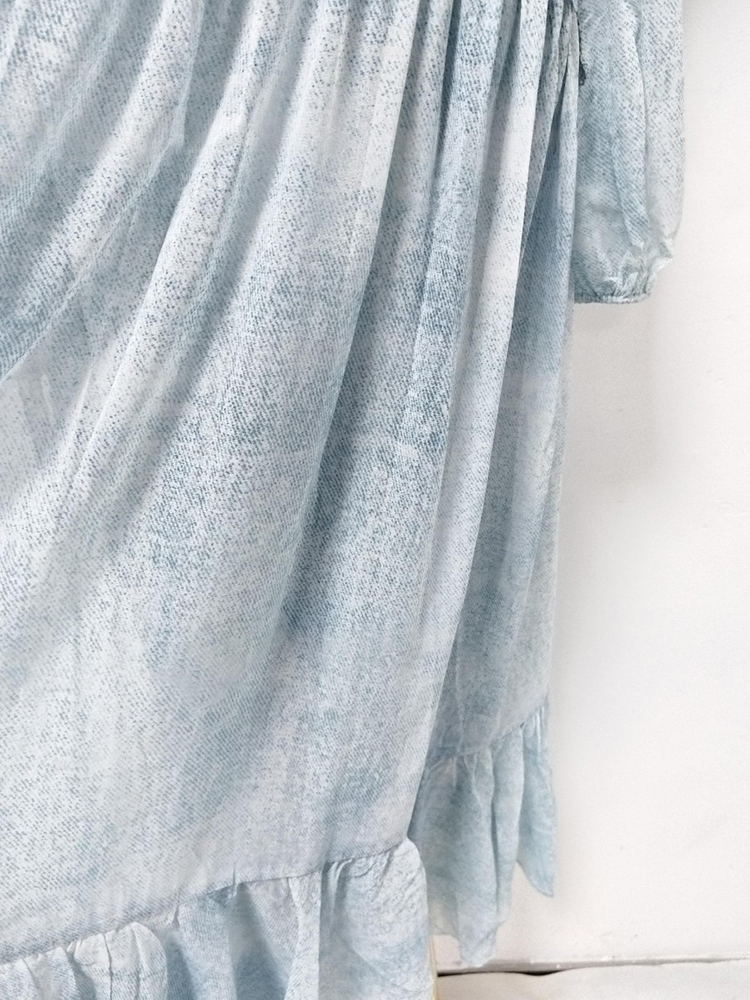 TWOTWINSTYLE V Neck Long Sleeve Spliced Belt Vintage Dress