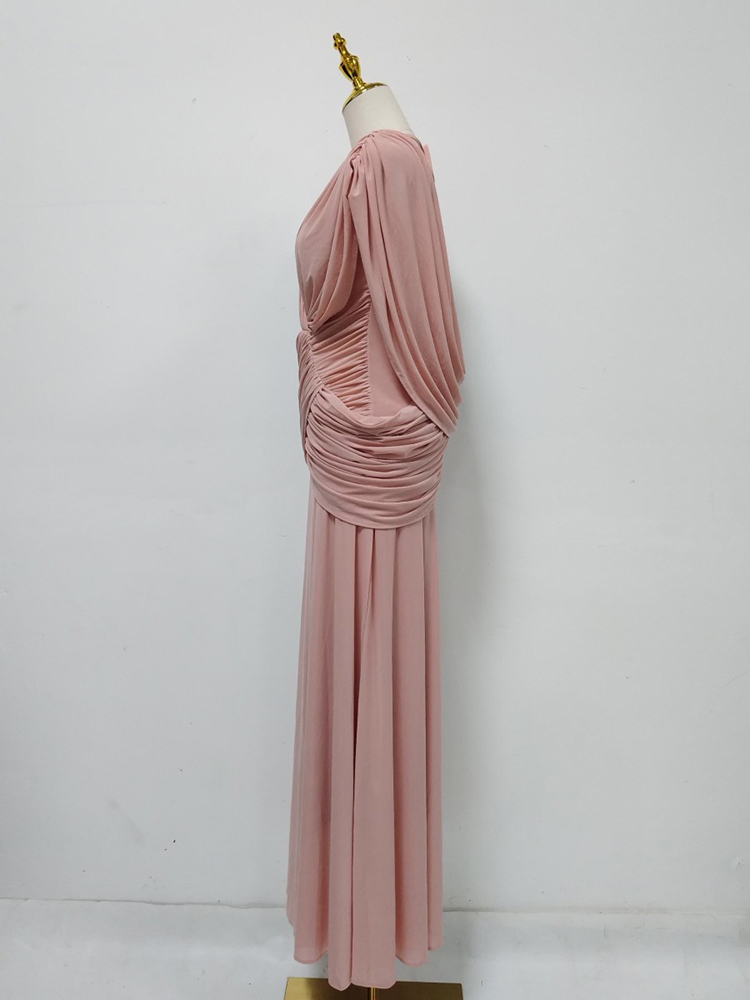 TWOTWINSTYLE V Neck Sleeveles Tunic Pleated Elegant Dress