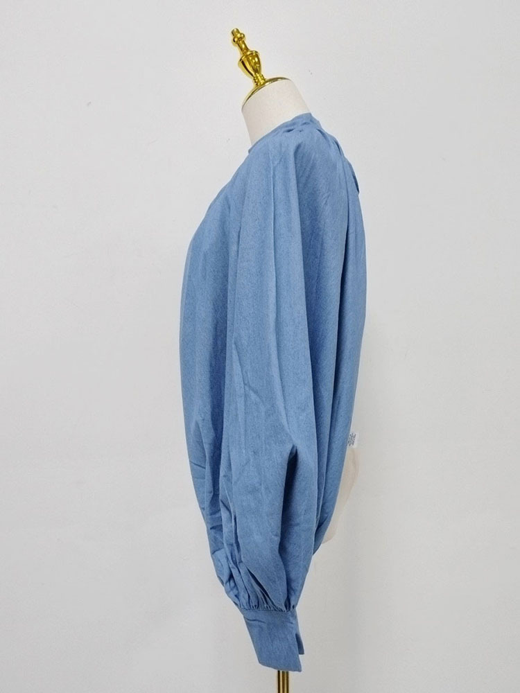 TWOTWINSTYLE Stand Collar Puff Sleeve Slit Fashion Jacket