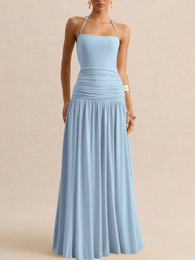 TWOTWINSTYLE Backless Pleated Tunic Minimalist Camisole Dress