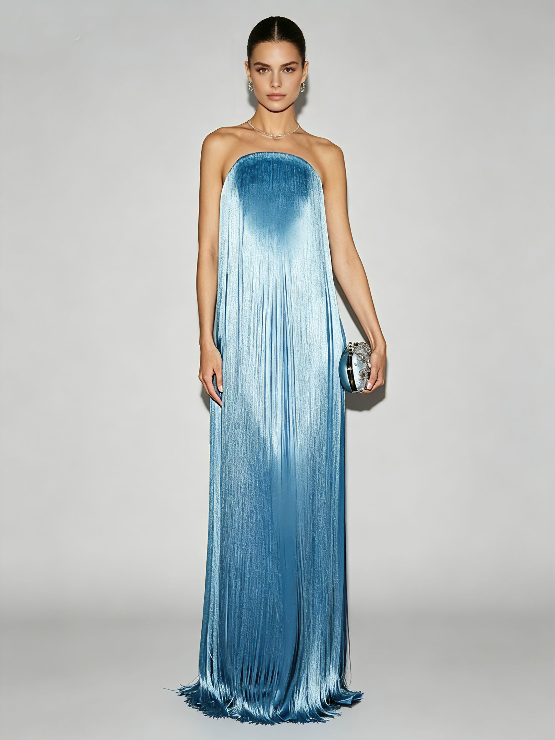 TWOTWINSTYLE Off Shoulder Spliced Tassel Design Dress