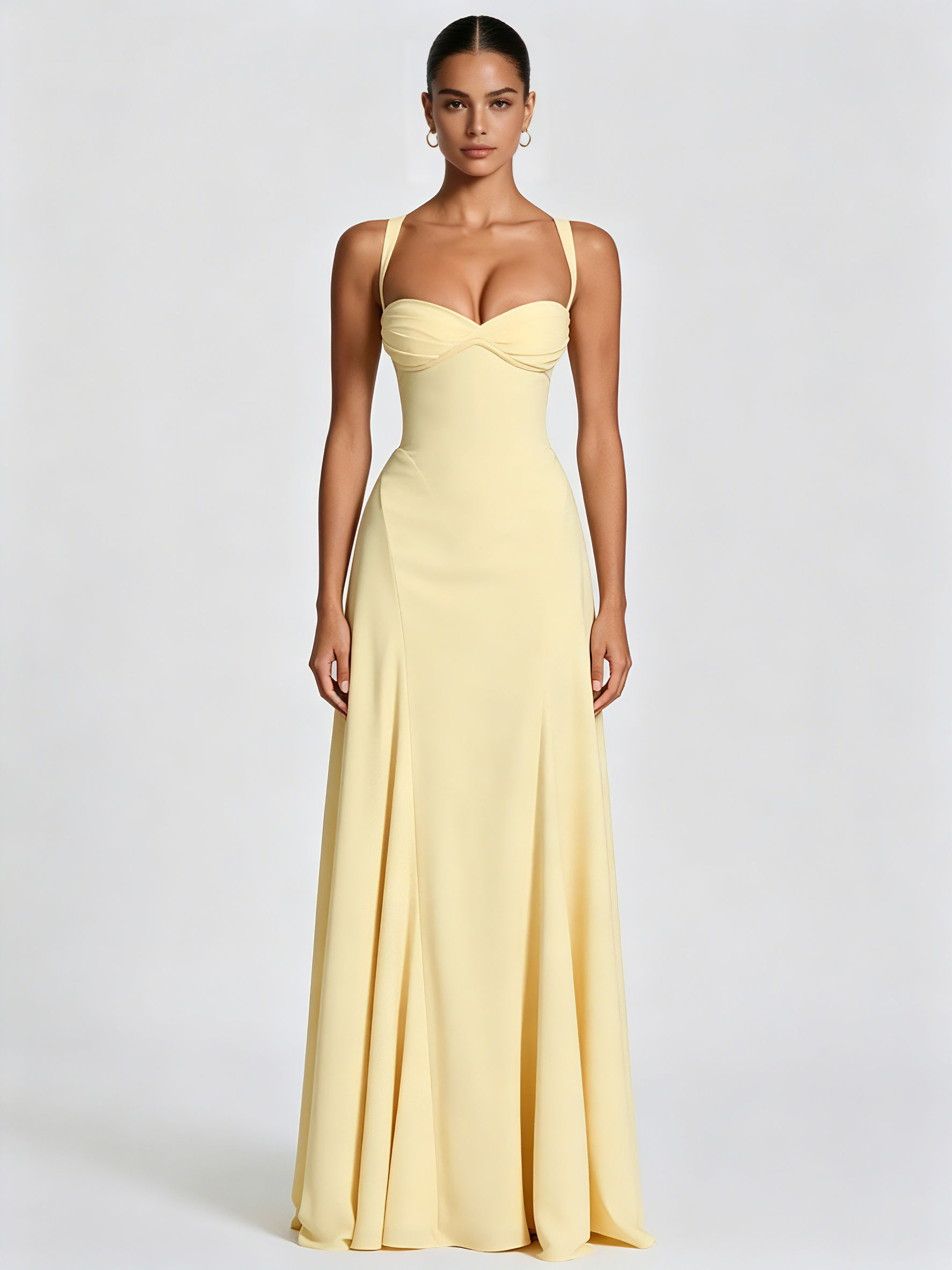 TWOTWINSTYLE Solid High Waist Patchwork Drawstring Elegant Dress