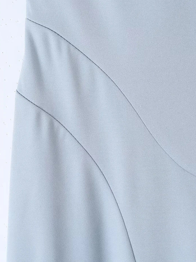 TWOTWINSTYLE Solid High Waist Patchwork Drawstring Elegant Dress