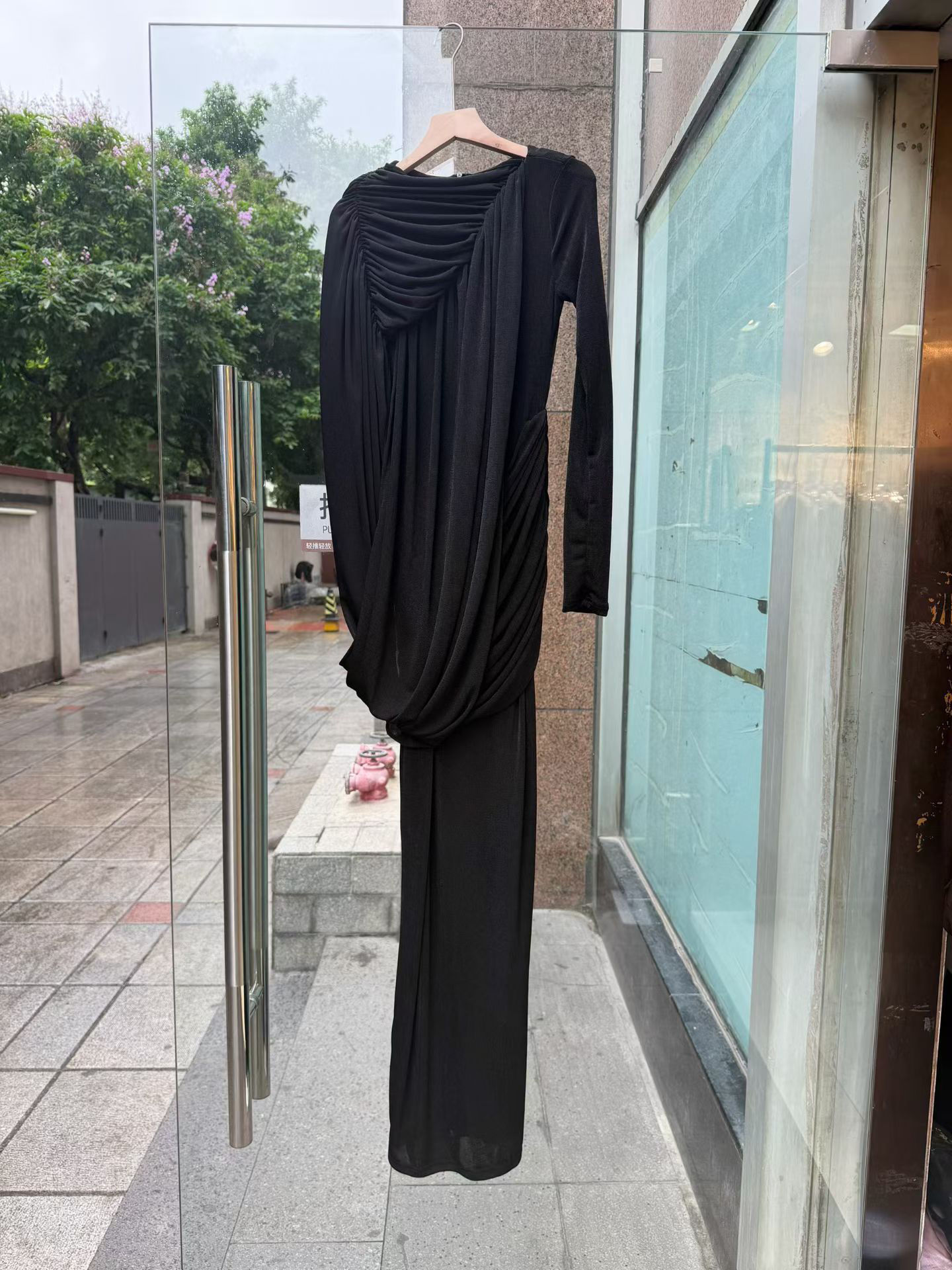 TWOTWINSTYLE Solid Long Sleeve Ruched Tunic Chic Dress
