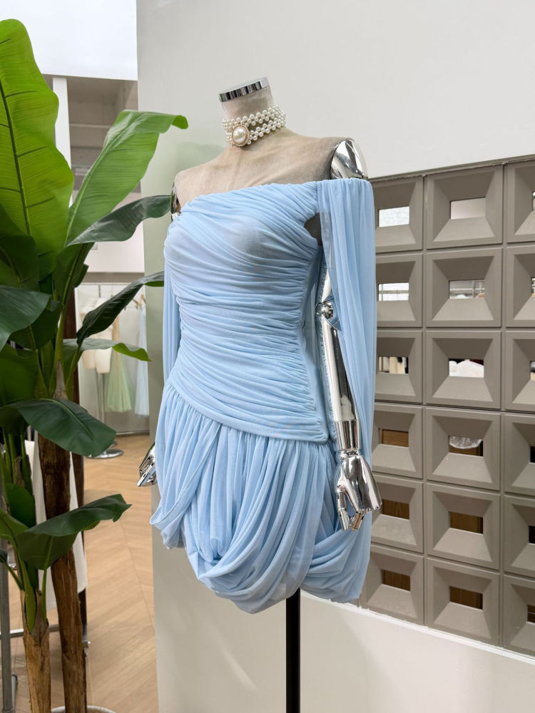 TWOTWINSTYLE Solid Off Shoulder Sleeveles Tunic Chic Dress