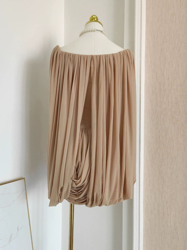 TWOTWINSTYLE Solid Off Shoulder Sleeveles Tunic Chic Dress