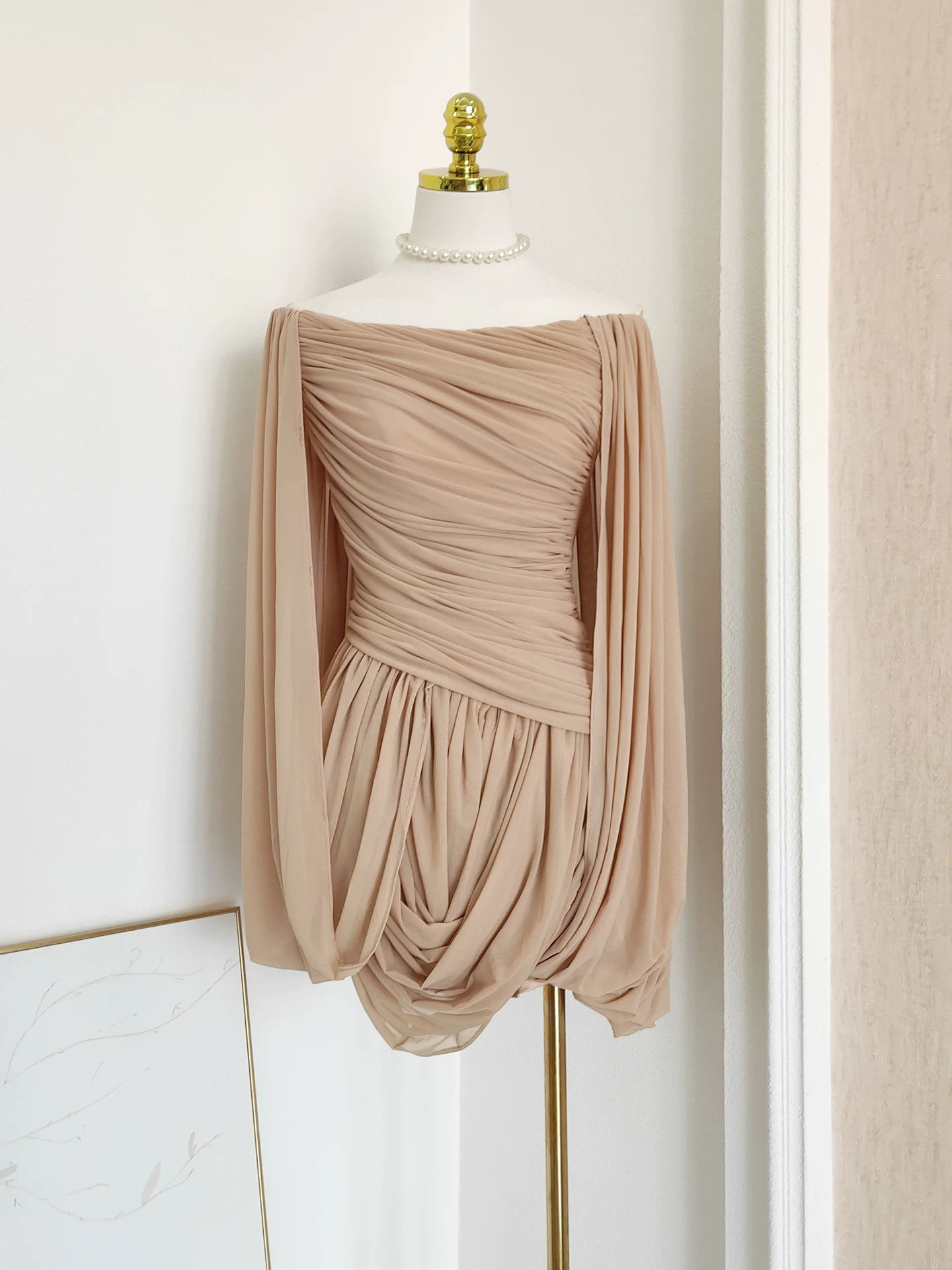 TWOTWINSTYLE Solid Off Shoulder Sleeveles Tunic Chic Dress