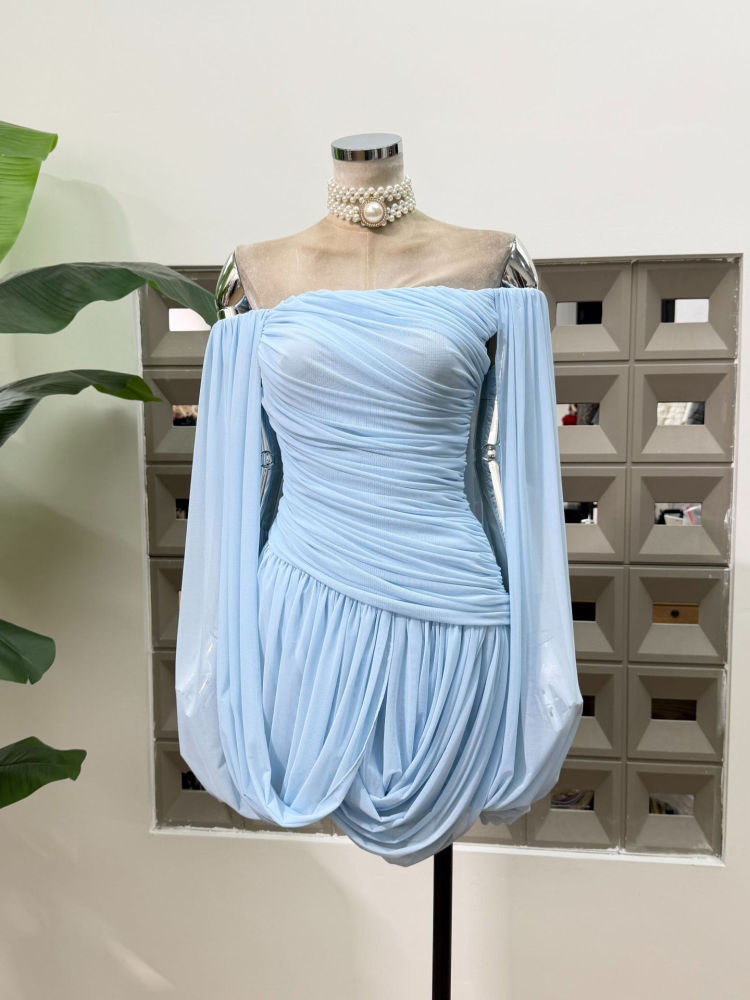 TWOTWINSTYLE Solid Off Shoulder Sleeveles Tunic Chic Dress