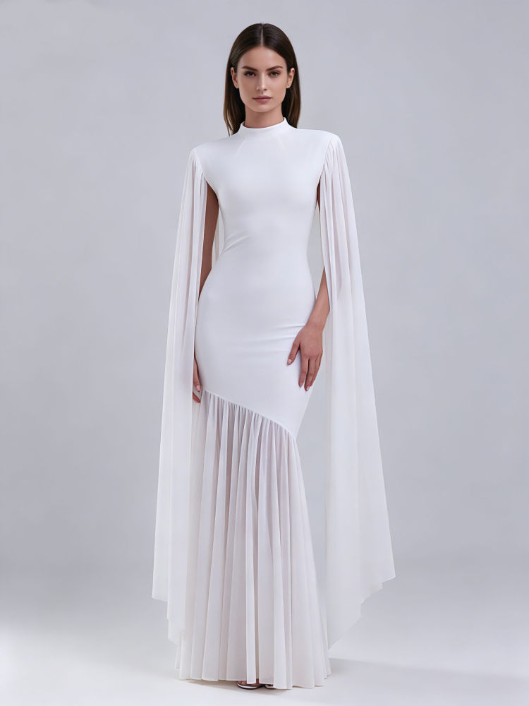 TWOTWINSTYLE Stand Collar Sleeveles Spliced Mesh Design Dress
