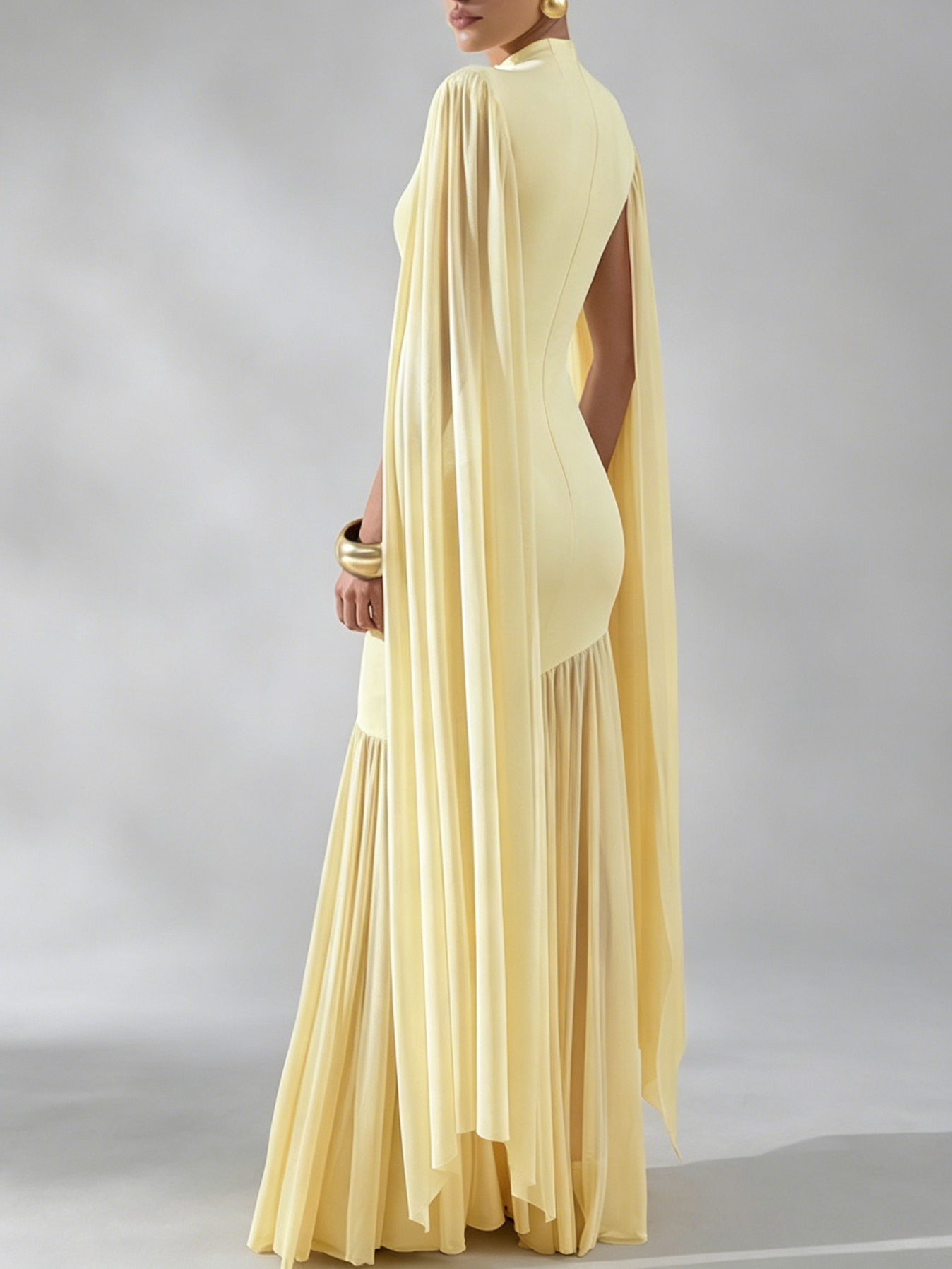 TWOTWINSTYLE Stand Collar Sleeveles Spliced Mesh Design Dress