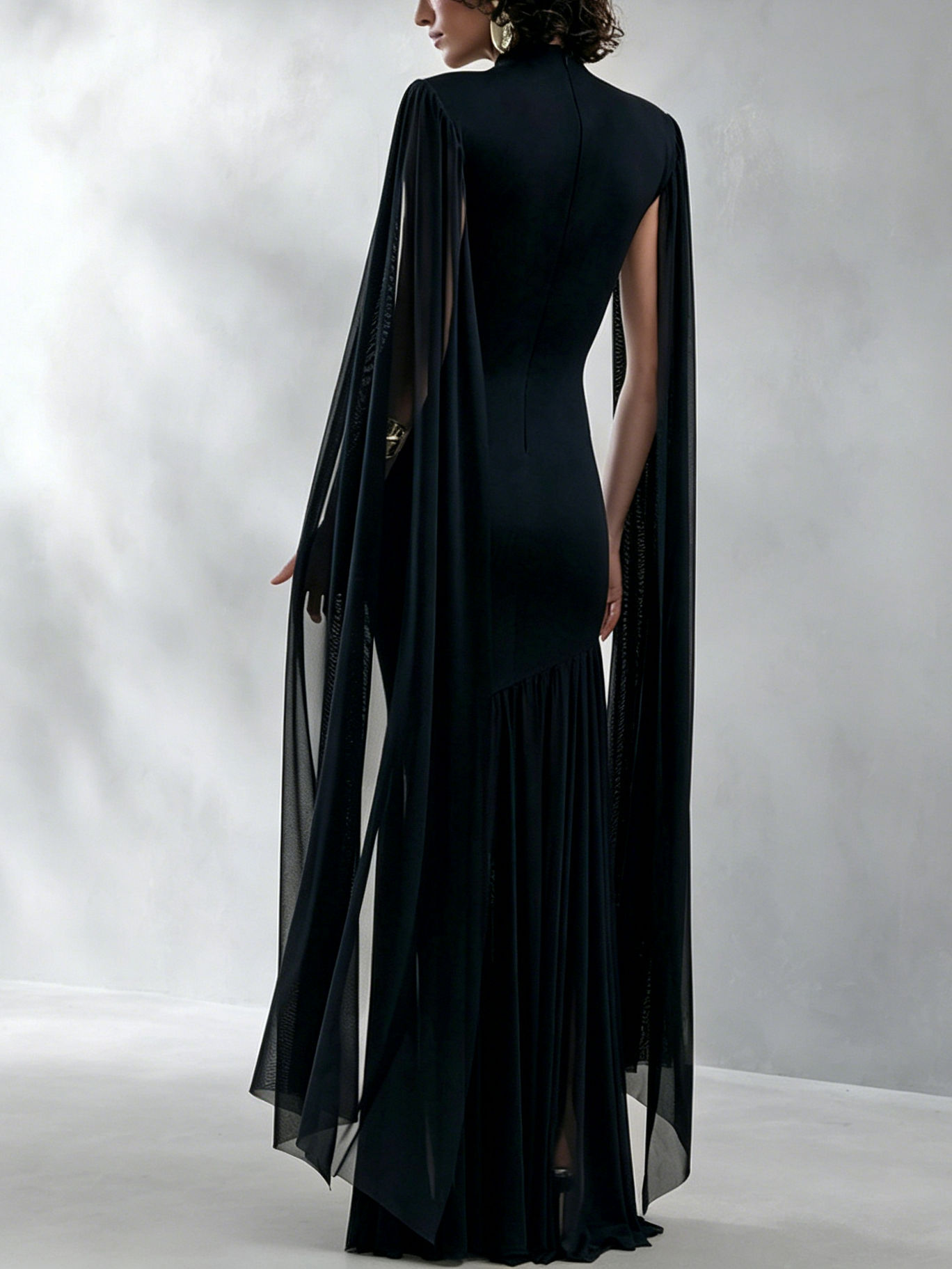 TWOTWINSTYLE Stand Collar Sleeveles Spliced Mesh Design Dress