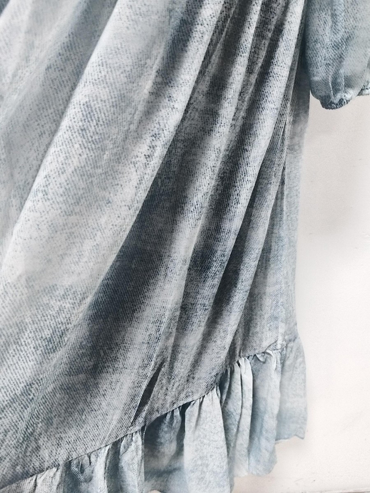 TWOTWINSTYLE V Neck Long Sleeve Spliced Belt Vintage Dress