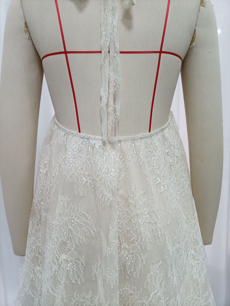 TWOTWINSTYLE Lace Patchwork Sequins Sexy Camisole Dress