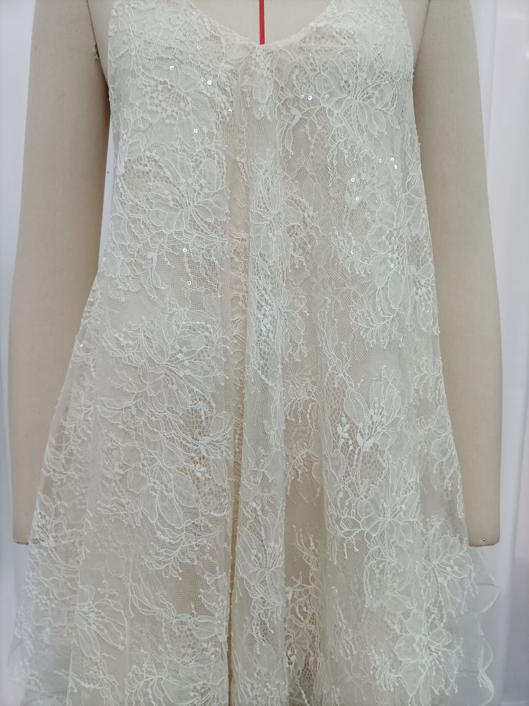 TWOTWINSTYLE Lace Patchwork Sequins Sexy Camisole Dress