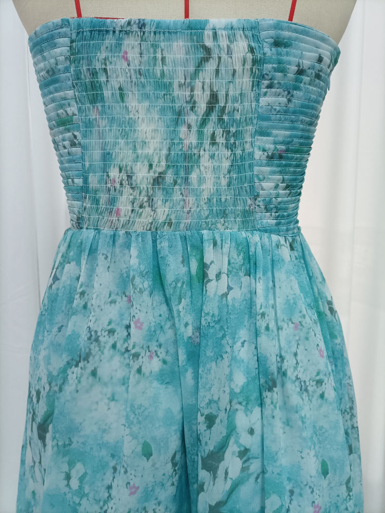 TWOTWINSTYLE Off Shoulder Patchwork Appliques Pleated Fashion Dress