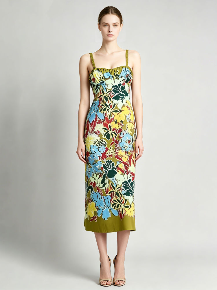 TWOTWINSTYLE Off Shoulder Patchwork Flower Tunic Design Dress