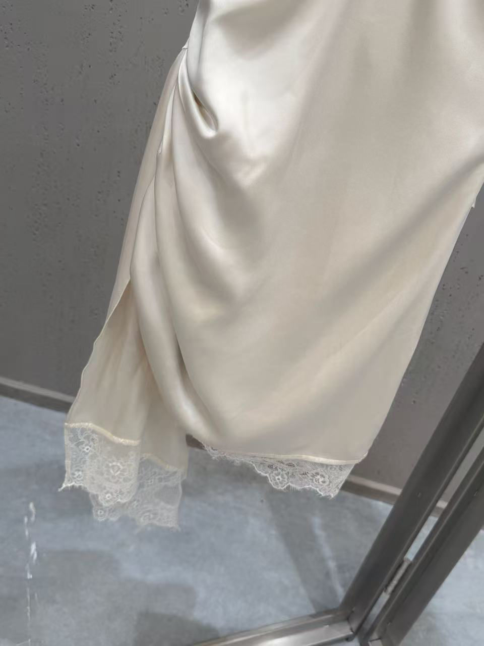TWOTWINSTYLE Patchwork Lace Irregular Hem Tunic Sexy Dress