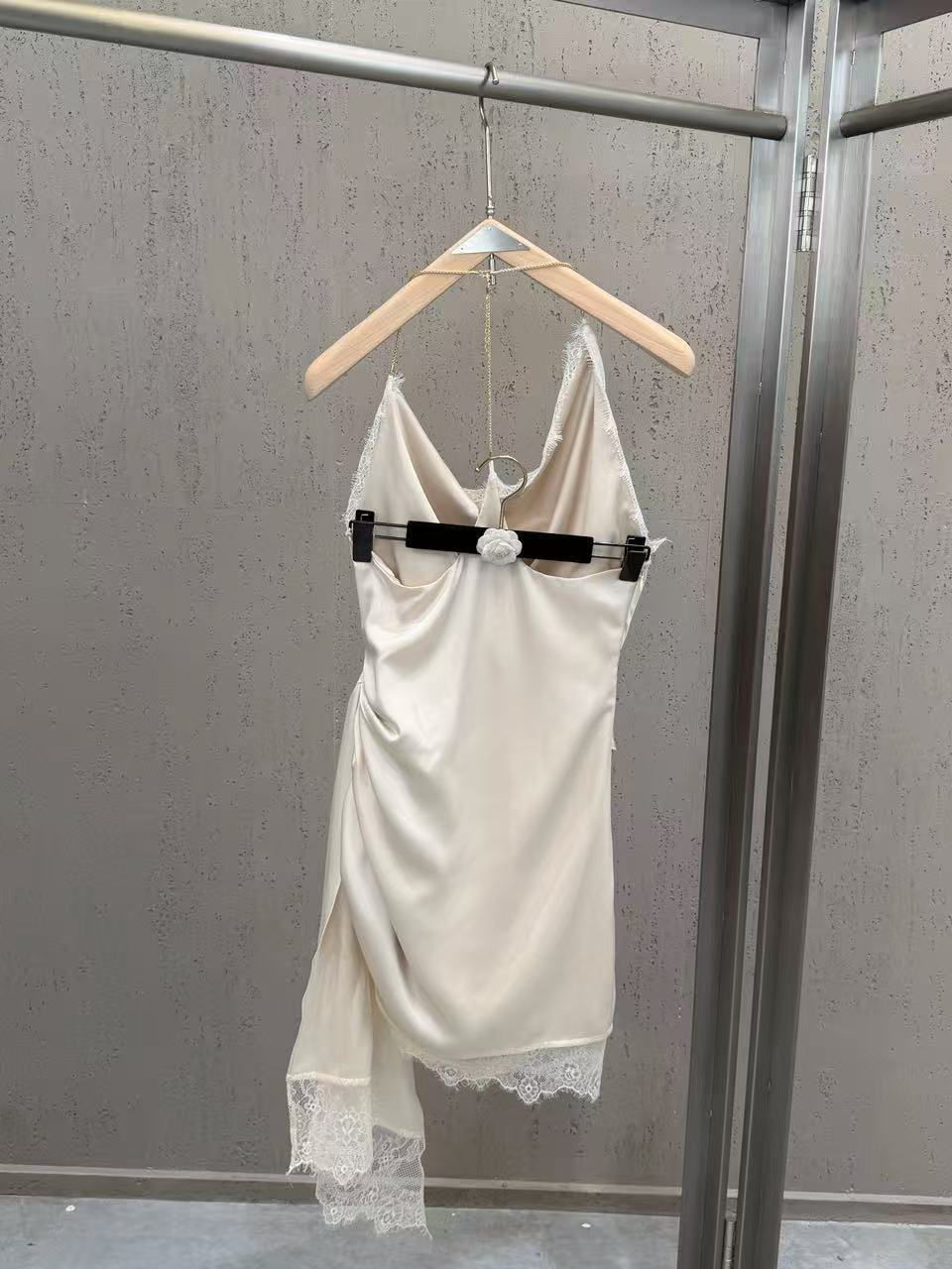 TWOTWINSTYLE Patchwork Lace Irregular Hem Tunic Sexy Dress