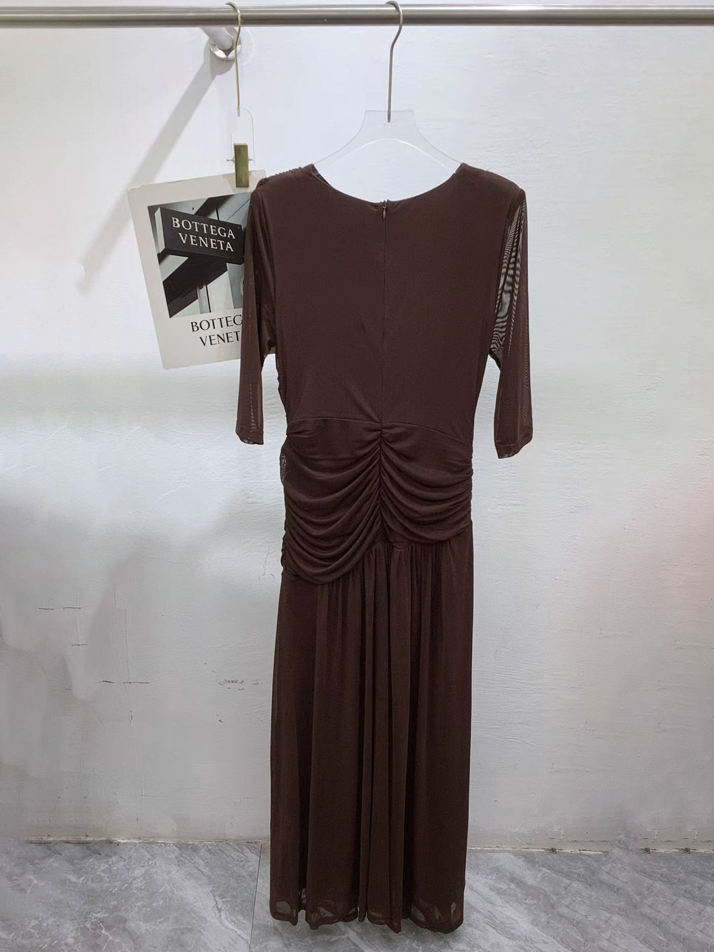 TWOTWINSTYLE Round Neck Pleated Tunic Elegant Dress