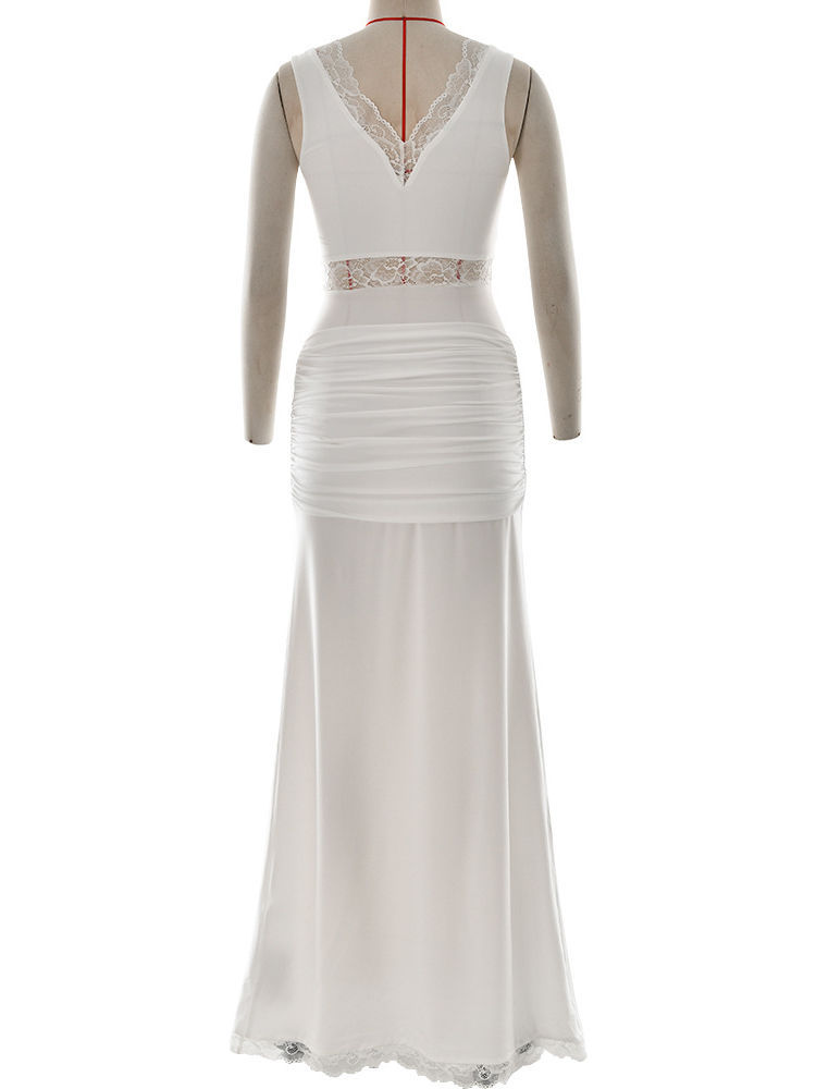 TWOTWINSTYLE Sleeveles Patchwork Lace Design Dress