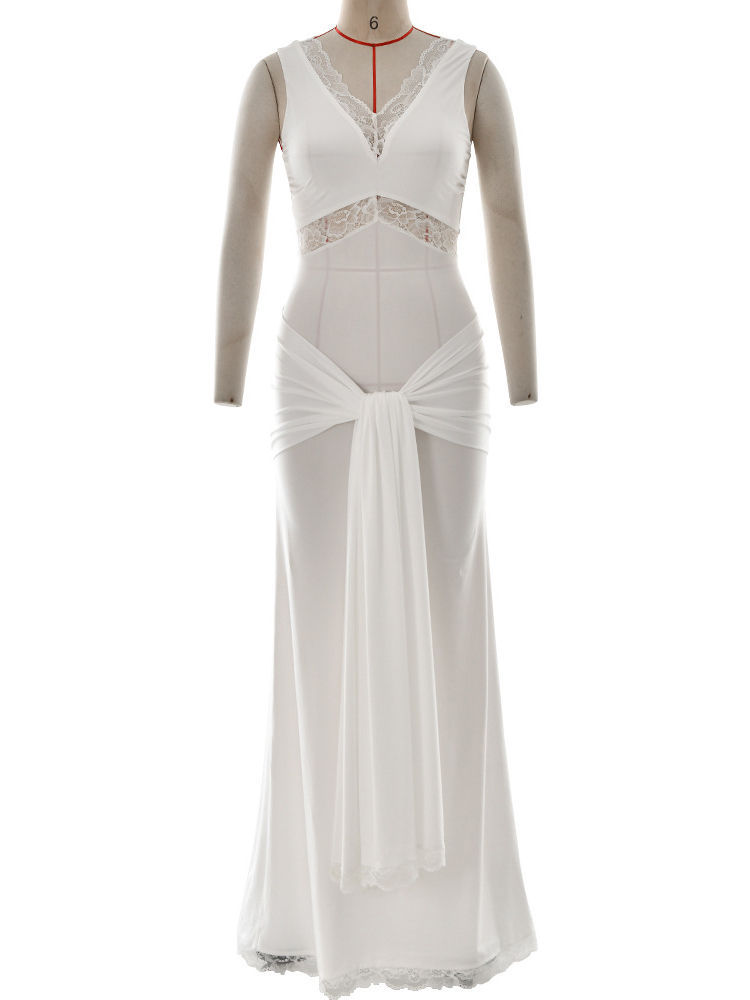 TWOTWINSTYLE Sleeveles Patchwork Lace Design Dress