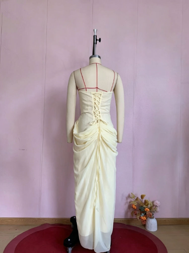 TWOTWINSTYLE Solid Tunic Ruched Side Split Elegant Dress