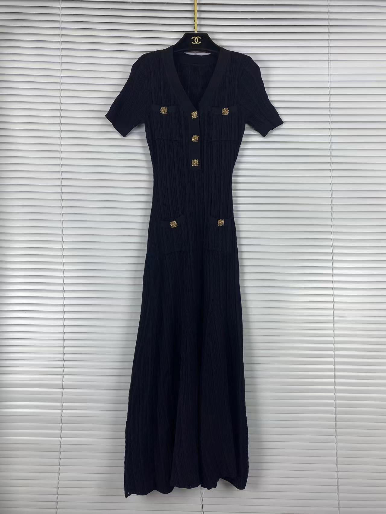 TWOTWINSTYLE Solid V Neck Short Sleeve Spliced Pocket Elegant Dress