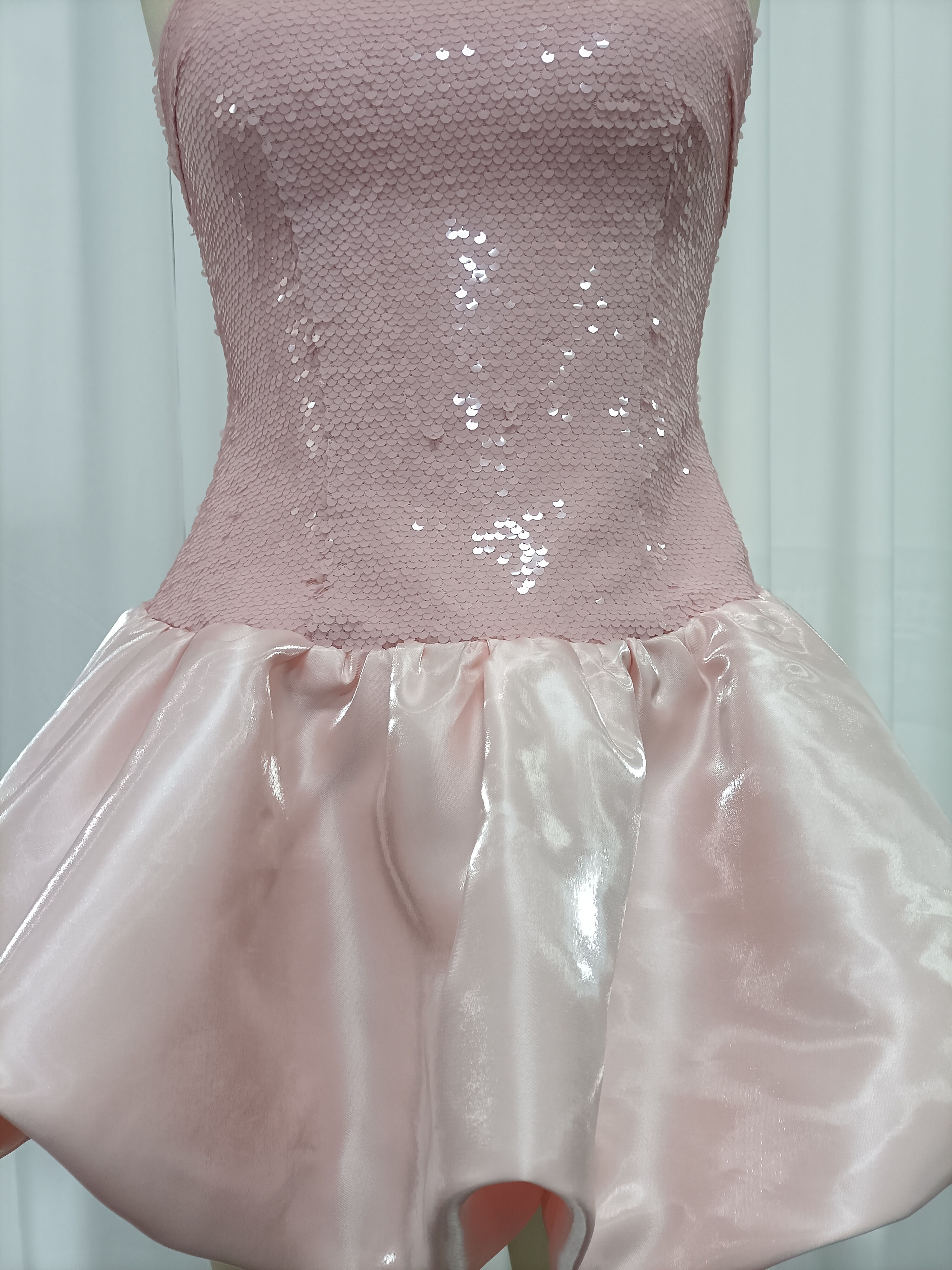 TWOTWINSTYLE Spliced Sequins High Waist Elegant Mini Dress