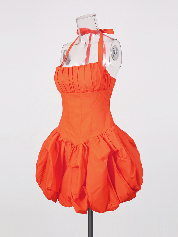 TWOTWINSTYLE Solid Backless High Waist Designer Mini Dress
