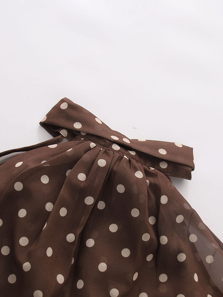 TWOTWINSTYLE Off Shoulder Wave Point Vintage Shirt