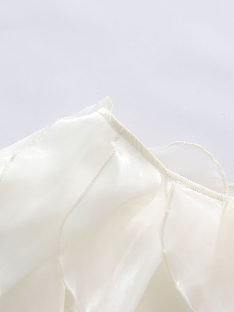 TWOTWINSTYLE Off Shoulder Spliced Ruffles Elegant Shirt