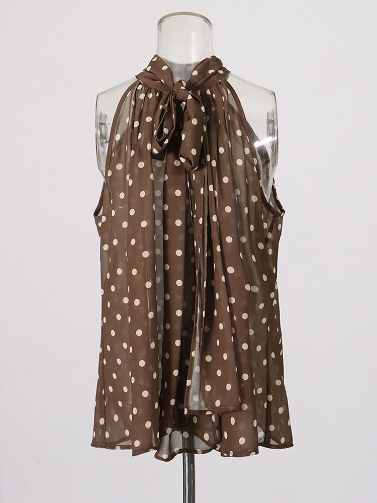 TWOTWINSTYLE Off Shoulder Wave Point Vintage Shirt
