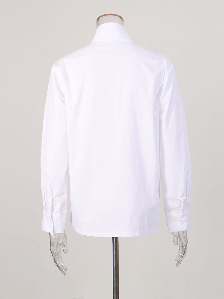 TWOTWINSTYLE Patchwork Bowknot Long Sleeve Temperament Shirt