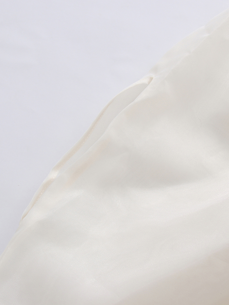 TWOTWINSTYLE Stand Collar Bowknot Mesh Loose Minimalist Blouse