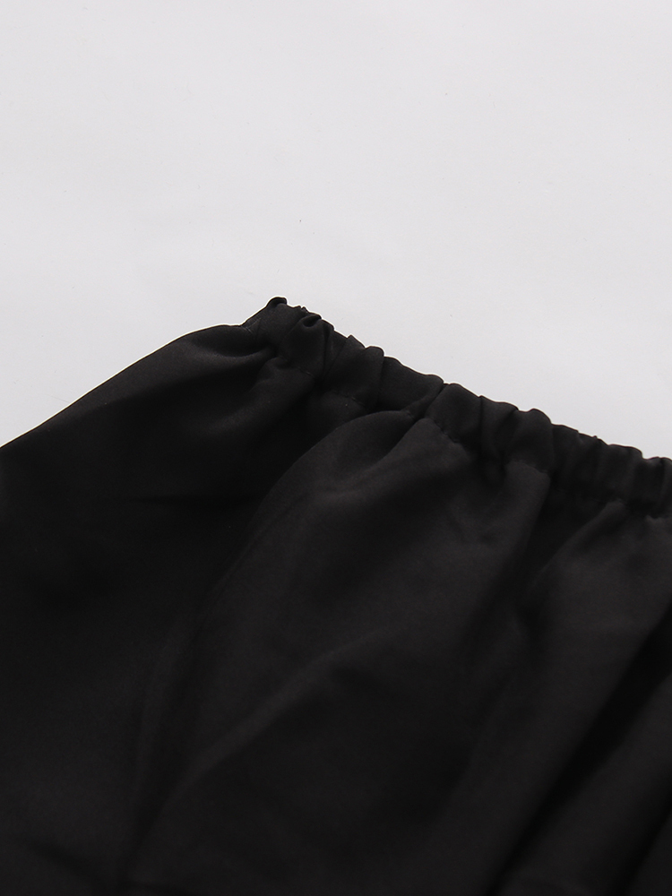TWOTWINSTYLE Solid Off Shoulder Tunic Spliced Ruffles Chic Dress
