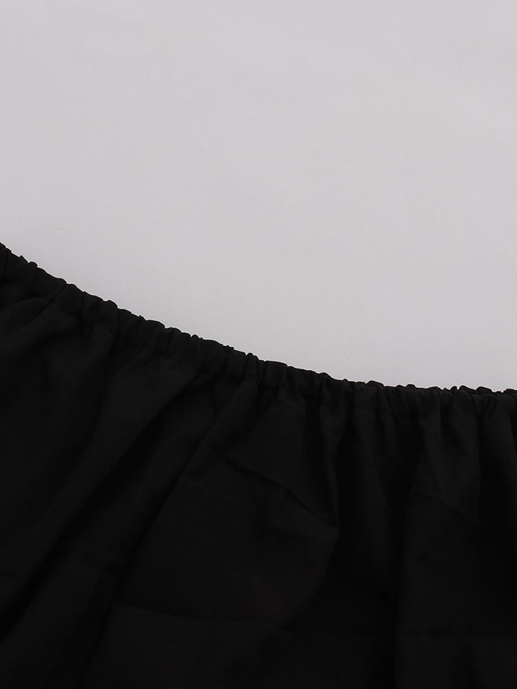 TWOTWINSTYLE Solid Off Shoulder Tunic Spliced Ruffles Chic Dress