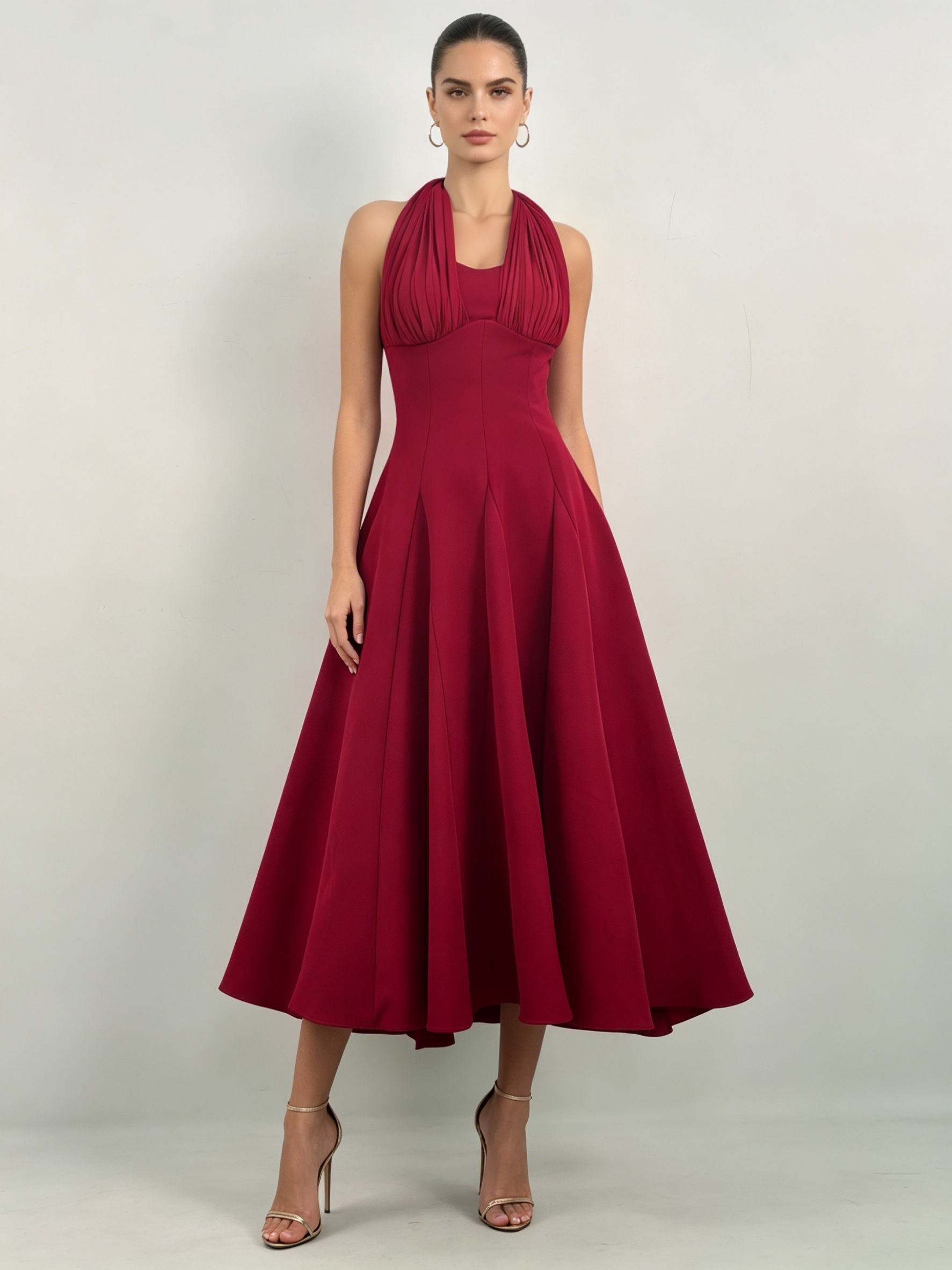 TWOTWINSTYLE Backless High Waist Elegant Camisole Dress