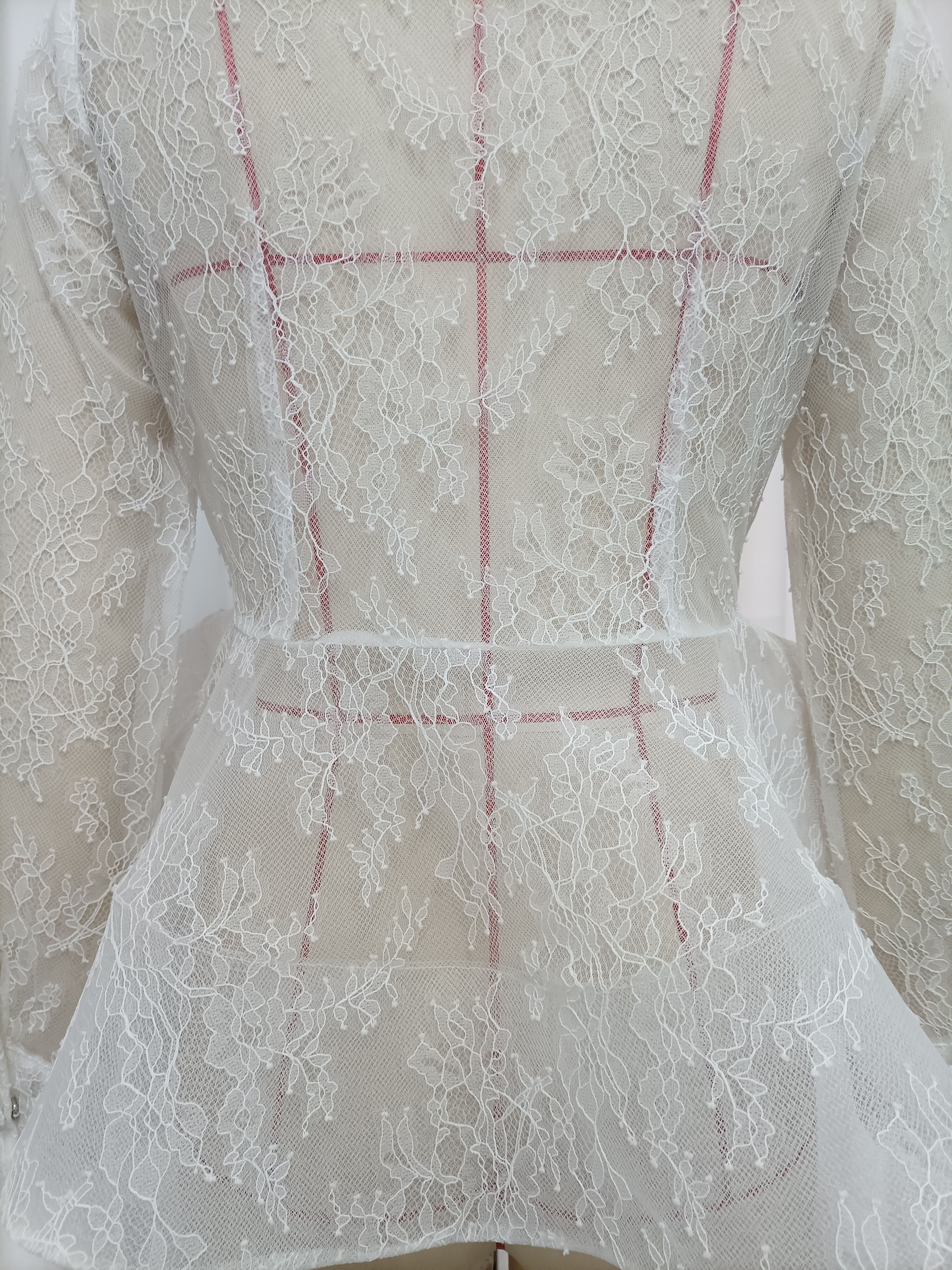 TWOTWINSTYLE Lapel Patchwork Lace Tunic Fashion Dress