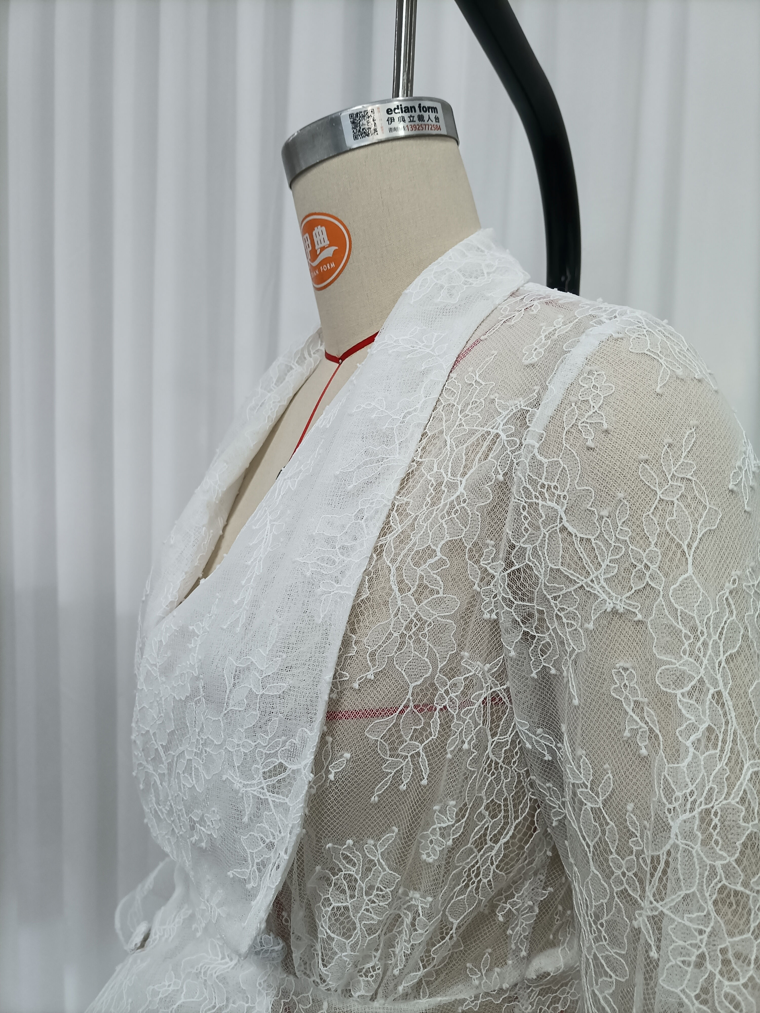 TWOTWINSTYLE Lapel Patchwork Lace Tunic Fashion Dress