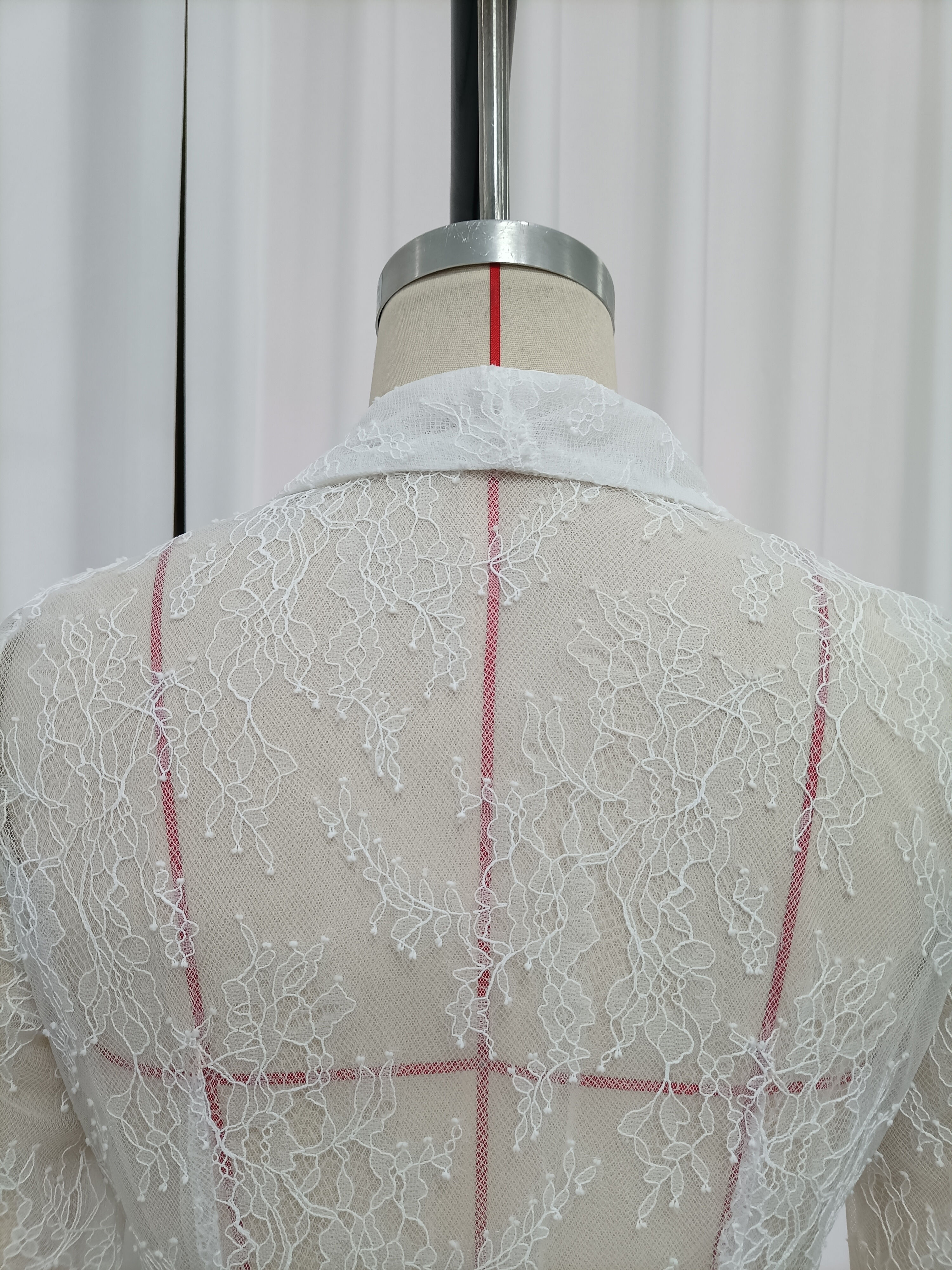 TWOTWINSTYLE Lapel Patchwork Lace Tunic Fashion Dress