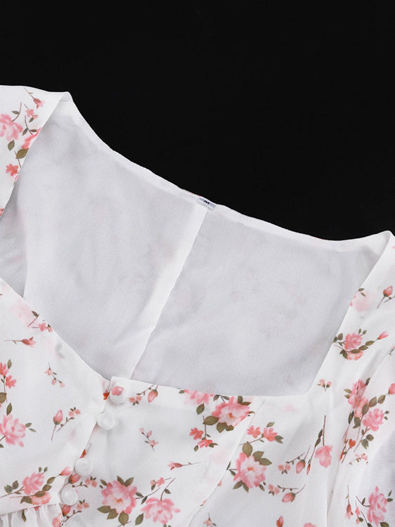 TWOTWINSTYLE Puff Sleeve Crop Top High Waist Spliced Ruffles Fashion Dress