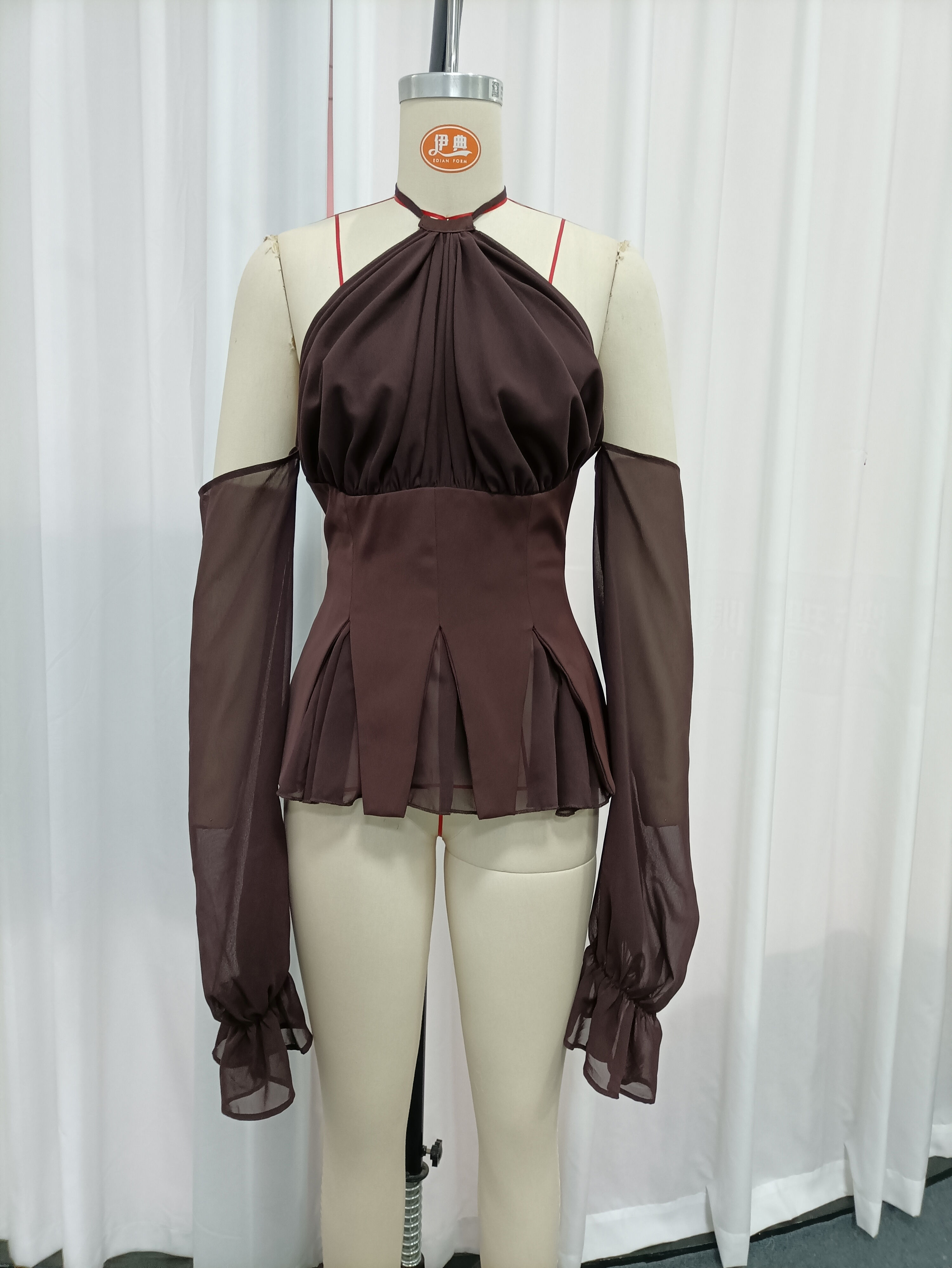 TWOTWINSTYLE Off Shoulder Spliced Mesh Tunic Vintage Shirt